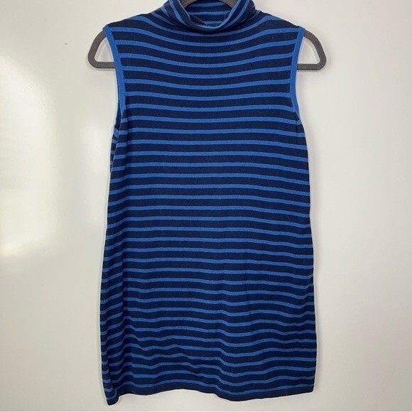 Chico’s Zenergy Mock Neck StripedTank Tunic Blue Black Size 0 - Picture 3 of 14